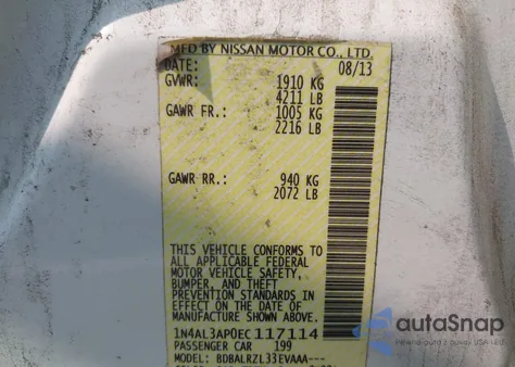 2014 Nissan Altima 2.5 S from USA, damaged, VIN 1N4AL3AP0EC117114